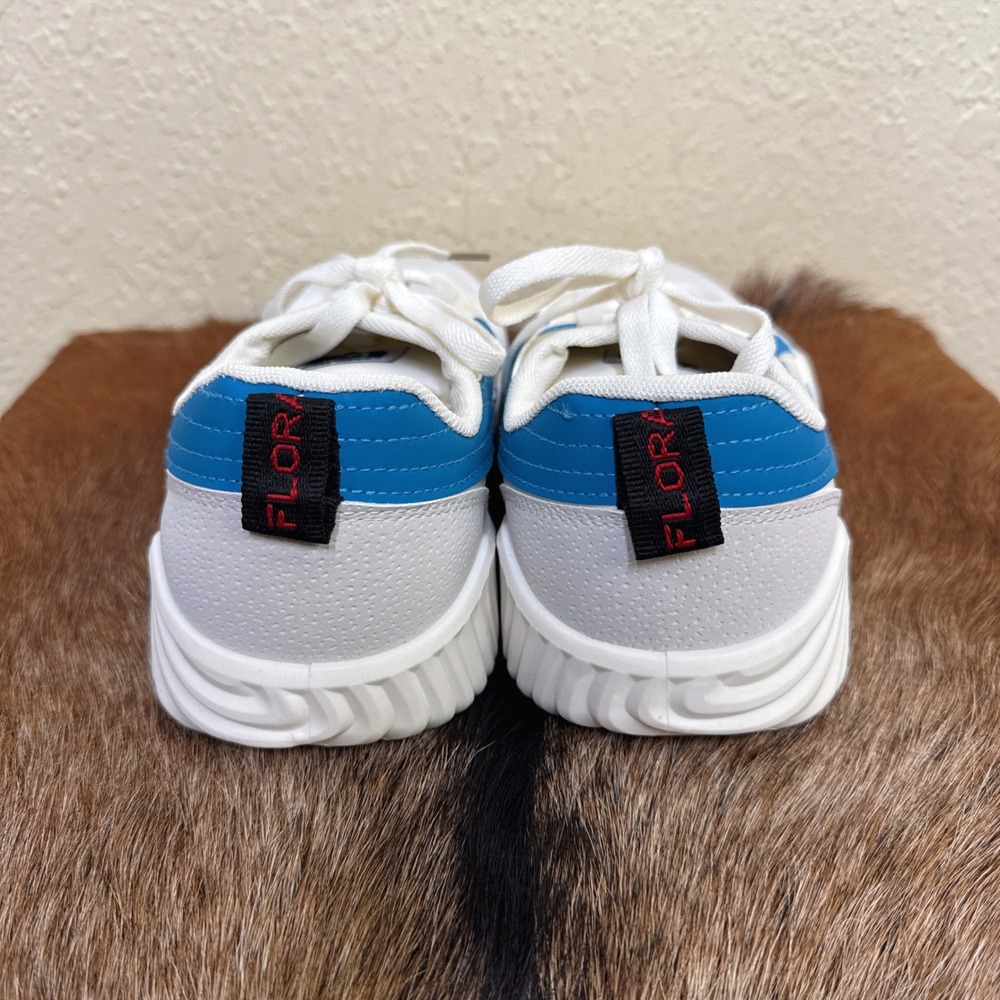 DE‎ FLORANCE $139 8.5 Cloudea 1.0 White Blue Low Top Sneakers Italy Comfort - Picture 4 of 9